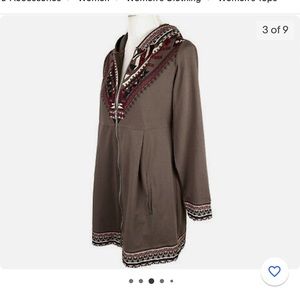 Monroe & Main Weekend Warrior Zip Up Mocha brown Longer Length Hooded  Jacket